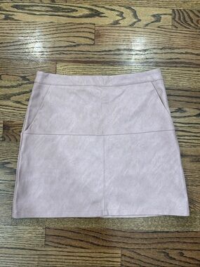 Shinestar Faux Leather Mini Skirt in Blush Pink Size M